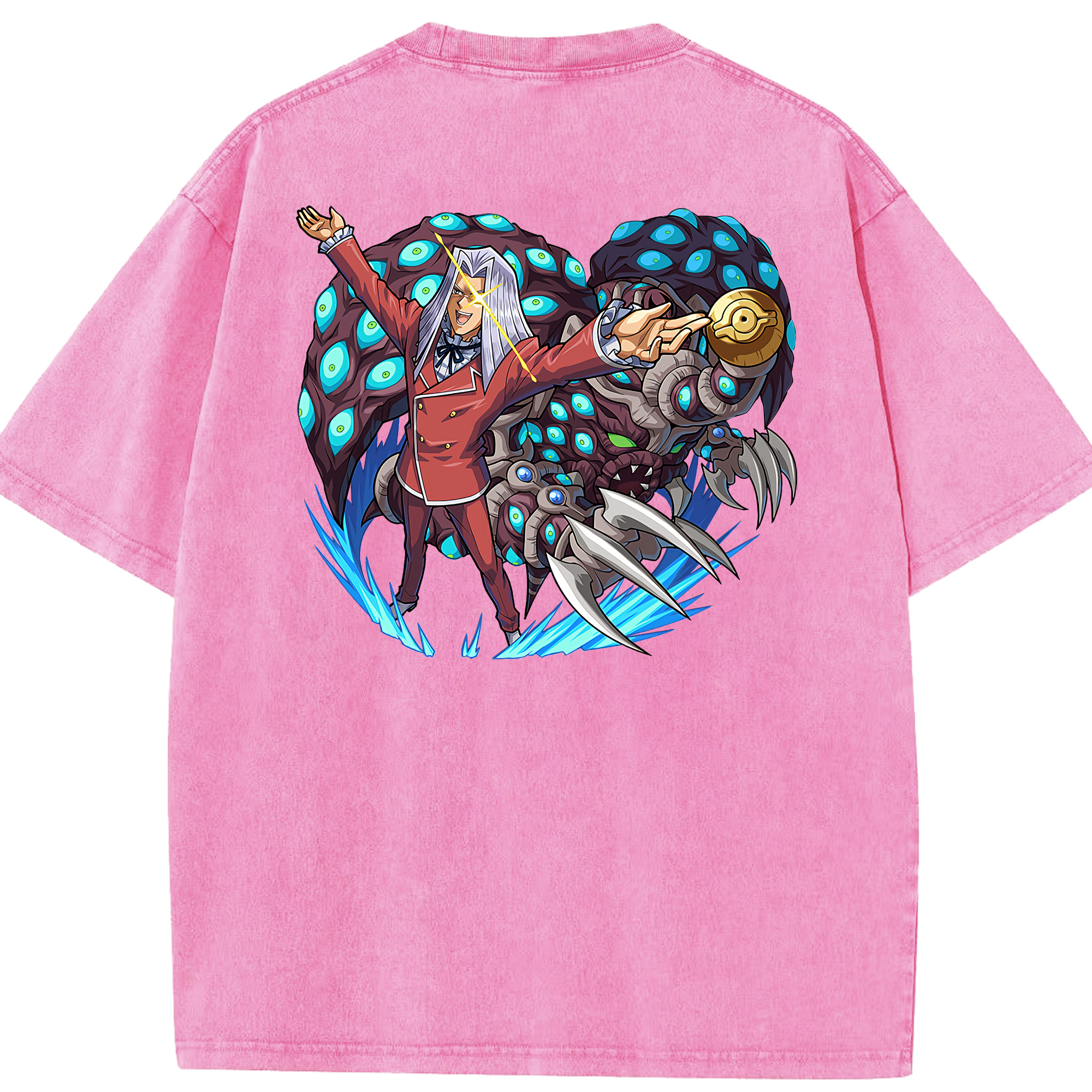 （画像用） 遊☆戯☆王 Yu-Gi-Oh! 綿100% ヴィンテージ風 半袖Tシャツ（背面プリント）